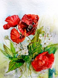 Vibrant Red Poppy Bouquet