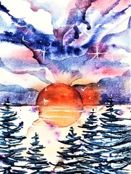 Vibrant Winter Sunset
