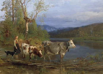 Dairymaid with Cows