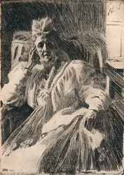 An Etching of the Dowager Queen of Sweden