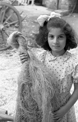Working of the Hemp, Girl with a Bundle of Fibers