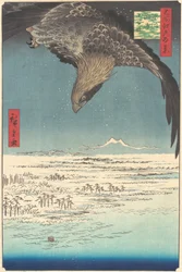 Jumantsubo Plain at Fukagawa Susaki, from the series One Hundred Famous Views of Edo, 1856