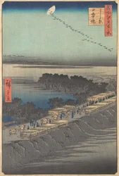 Nihon Embankment at Yoshiwara, from the series One Hundred Famous Views of Edo, 1857