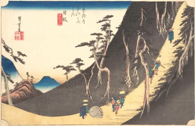 Station Twenty-six: Nissaka, Sayo no Nakayama, from the Fifty-three Stations of the..., ca. 1833-34