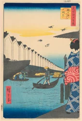 Yoroi Ferry, Koami-cho from the Series One Hundred Famous Views of Edo