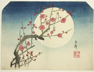 A Red Plum Branch against the Summer Moon, c.1840