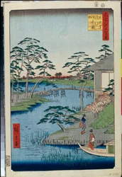 One Hundred Famous Views of Edo: Mokuboji Temple and Vegetable Fields on Uchigawa Inlet