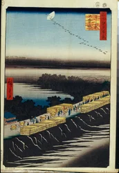 One Hundred Famous Views of Edo: Nihon Embankment and Yoshiwara