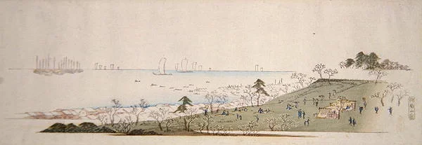 Cherry-Blossom Time, People Picnicking at Gotenyama