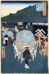 View of The First Street on Nihonbashidori. One Hundred Famous Views Of Edo