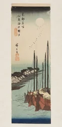 Misty Moonlight on the Sea at Tsukuda Island