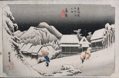 Night Snow, Kambara, Illustration from the Series 
