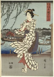Woman Walking on a Riverbank
