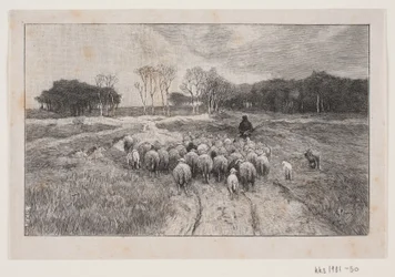 Landscape with Sheep and Shepherd