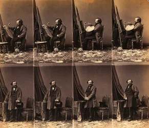 Portrait of the painter Lepualle: sheet of six uncut cartes de visite