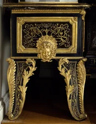 Chest of Drawers with Metal Inlay with Acanth Made by Andre Boulle