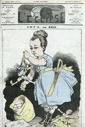1874: a woman manipulates a puppet. Cover in L
