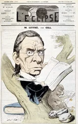 Caricature portrait of Littré by Gill. Cover of 