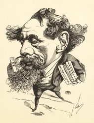 Cartoon of Charles Dickens Crossing the English Channel, 1868