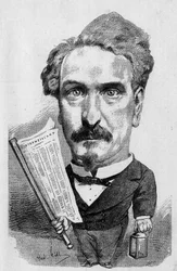 Drawing by Andre Gill representing Henri Rochefort, French journalist and politician, In 