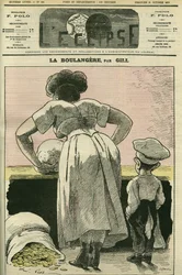 Illustration of a bakery. Cover in L