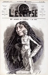 Mademoiselle Agar (from the Odéon) Actress at the French Academy. Drawing by Gill in the Eclipse