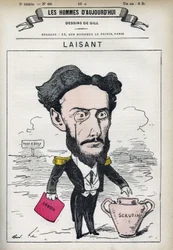 Portrait of Charles-Ange Laisant (1841-1893), French scientist and politician. Cartoon by Gill, Paris.