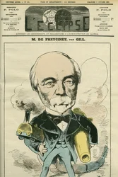 Portrait of Charles Louis de Saulces de Freycinet (1828-1923), French politician and engineer. Cover in L