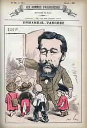 Portrait of Emmanuel Vauchez, French politician. Caricature of Gill, Paris.