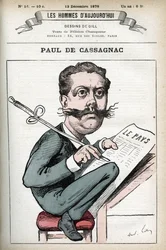 Portrait of Paul Granier de Cassagnac (1842-1902), French political journalist. Cartoon by Gill, Paris
