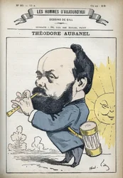 Portrait of Theodore Aubanel, French printer and Provencal poet. Cartoon by Gill, Paris