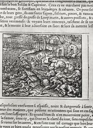 Landing, from Cosmographie universelle by Andre Thevet, 1575