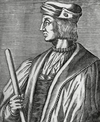 Portrait of Gaston de Foix, Duke of Nemours (1489-1516), engraving from Les Vrais pourtraits et Vies des Hommes illustres