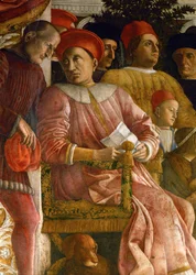 Lodovico Gonzaga, his wife Barbara of Brandenburg, family members, and courtiers