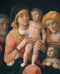 Madonna and Child with Saint Joseph, Elizabeth, and John the Baptist. Around 1485-88