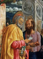 San Zeno Altarpiece. (Detail). 1457-1460. Depicted are Simon Peter and Paul of Tarsus