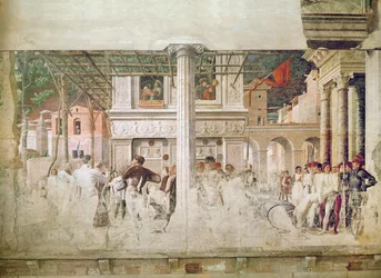 The martyrdom of Saint Christopher and the moving of his body (before restoration), c. 1450-56