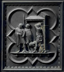The Decapitation of St John the Baptist, sixteenth panel of the South Doors of the Baptistery of San Giovanni, 1336