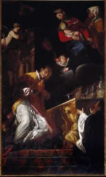 Depiction of Saint Francis Borgia (1510-1572), Jesuit and Spanish saint, Genoa, Chiesa dei Santi Andrea e Ambrogio