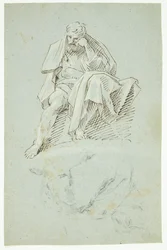 Seated Man with Head Supported by Left Hand. Apostle?