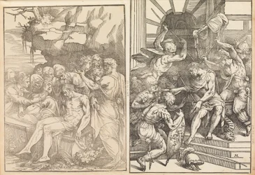 Lamentation Over the Dead Christ, Christ is Attacked by Soldiers, ca. 1556-57