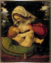 The Virgin with Green Cushion