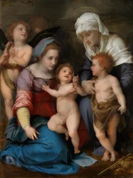 Holy Family (Mary with the Child, the boy John, St. Elizabeth and two angels)