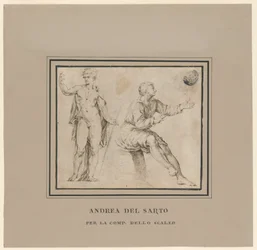 Sketches of a Nude Figure in Classical Pose and a Seated Figure