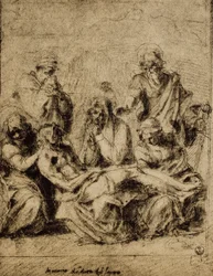 Study for the Deposition, Drawing by Andrea del Sarto. Gabinetto dei Disegni e delle Stampe, Uffizi Gallery, Florence