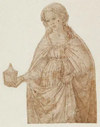 Mary Magdalene with the Ointment Jar. Kneeling Figure