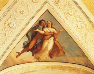 Bezel with Mercury, fresco by Andrea Appiani, Villa Reale, Monza, Italy