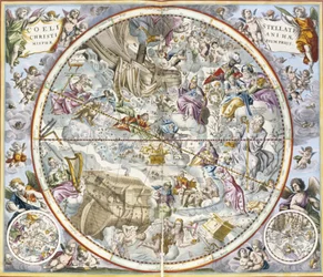 Map of the Christian Constellations as Depicted by Julius Schiller, from The Celestial Atlas