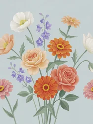 Colorful Garden Blooms