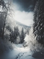 Snowy Forest Path